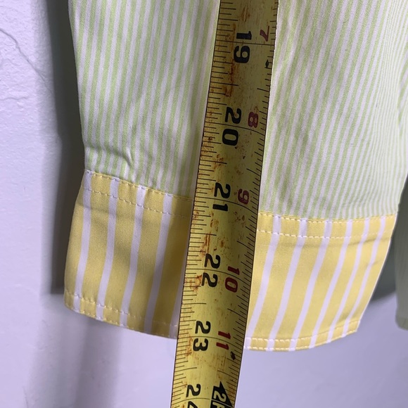 Free People Solid & Striped Rainbow Color Block Dress Shirt Size Medium - Picture 8 of 16